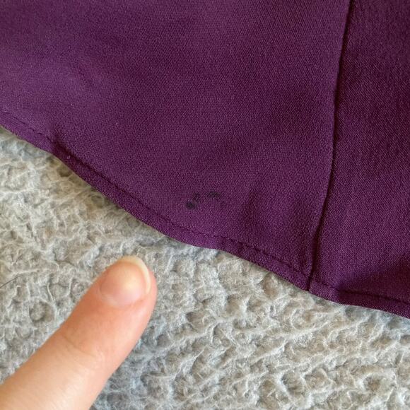 Theory Tank Top Large Silk Sleeveless Layer Purple Round Neck Luxury Classic L - Picture 4 of 13